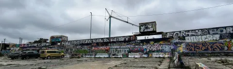 Graffiti Hall of Fame Munich at Bahnwärter Thiel Holzwand